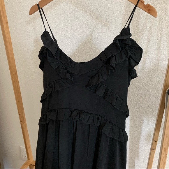 BLACK DRESS WITH RUFFLES - Picture 2 of 3